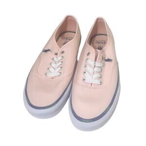 Ralph Lauren Pink Men’s Keaton Canvas Leather Trim Sneakers NWB